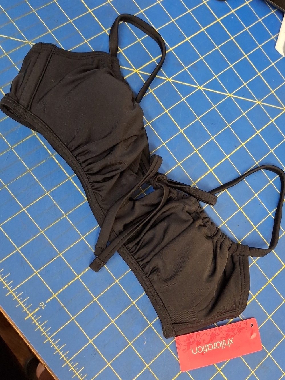 Xhilaration Black Bikini Top with Tie Detail S (0-2) NWT